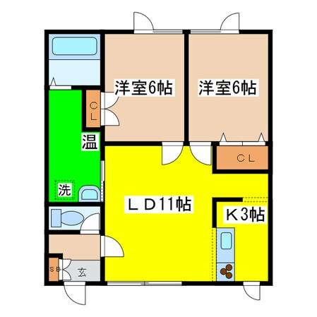 コーポＹＯＵの物件間取画像